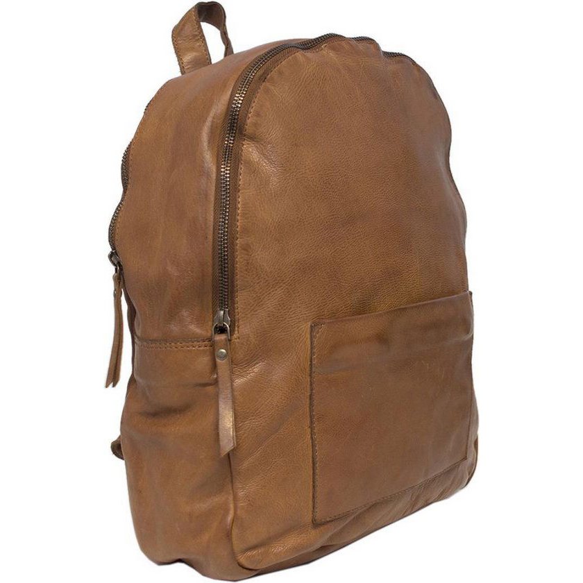 Leren rugtas lichtbruin – Vintage gewassen lichtbruin leer, stijlvolle en duurzame rugzak voor dagelijks gebruik.