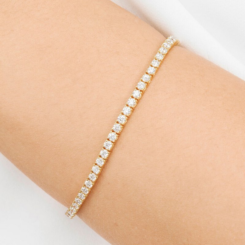 Tennis bracelet yellow gold, 3.42ct diamonds, 17.0 cm