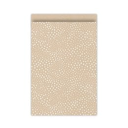 Kraft/white gift bags with a dotted pattern, available in two sizes: 17x25cm and 12x19cm.