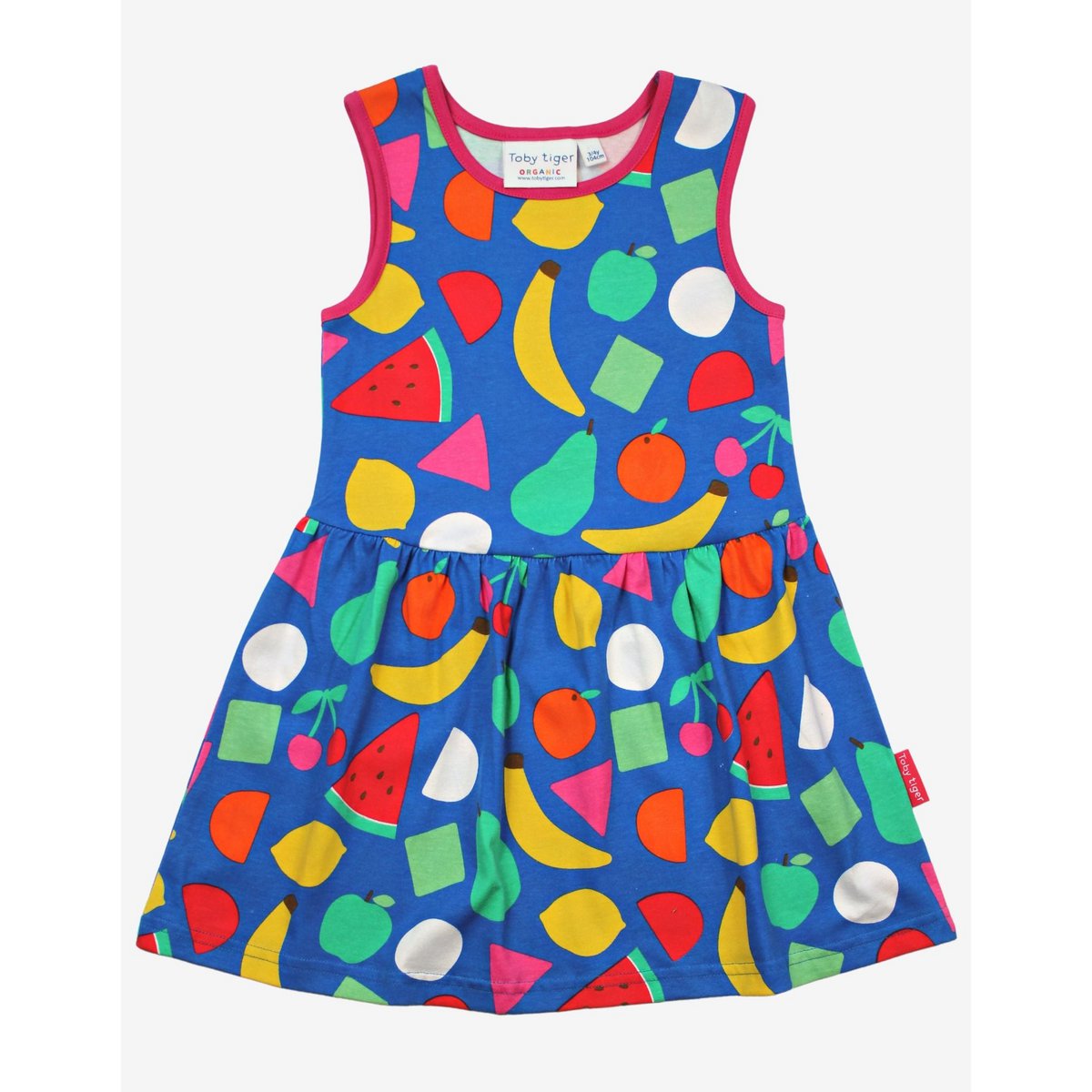 Organic cotton children summer dress with fruit print
