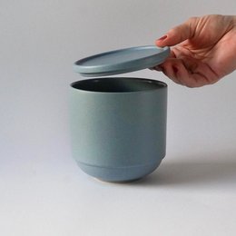 Bowl with lid MoxBowl Mathilde - fjord blue matt - 500ml