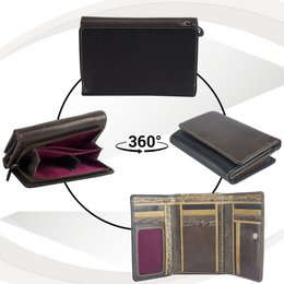 Sunsa Damen Geldbörse. Leder Geldbeutel. Portemonnaie mit RFID Schutz. Brieftasche aus Leder. Große Geldbörse für Frauen mit vielen Kreditkartenfächern- Wallet für Damen, Geschenkidee
