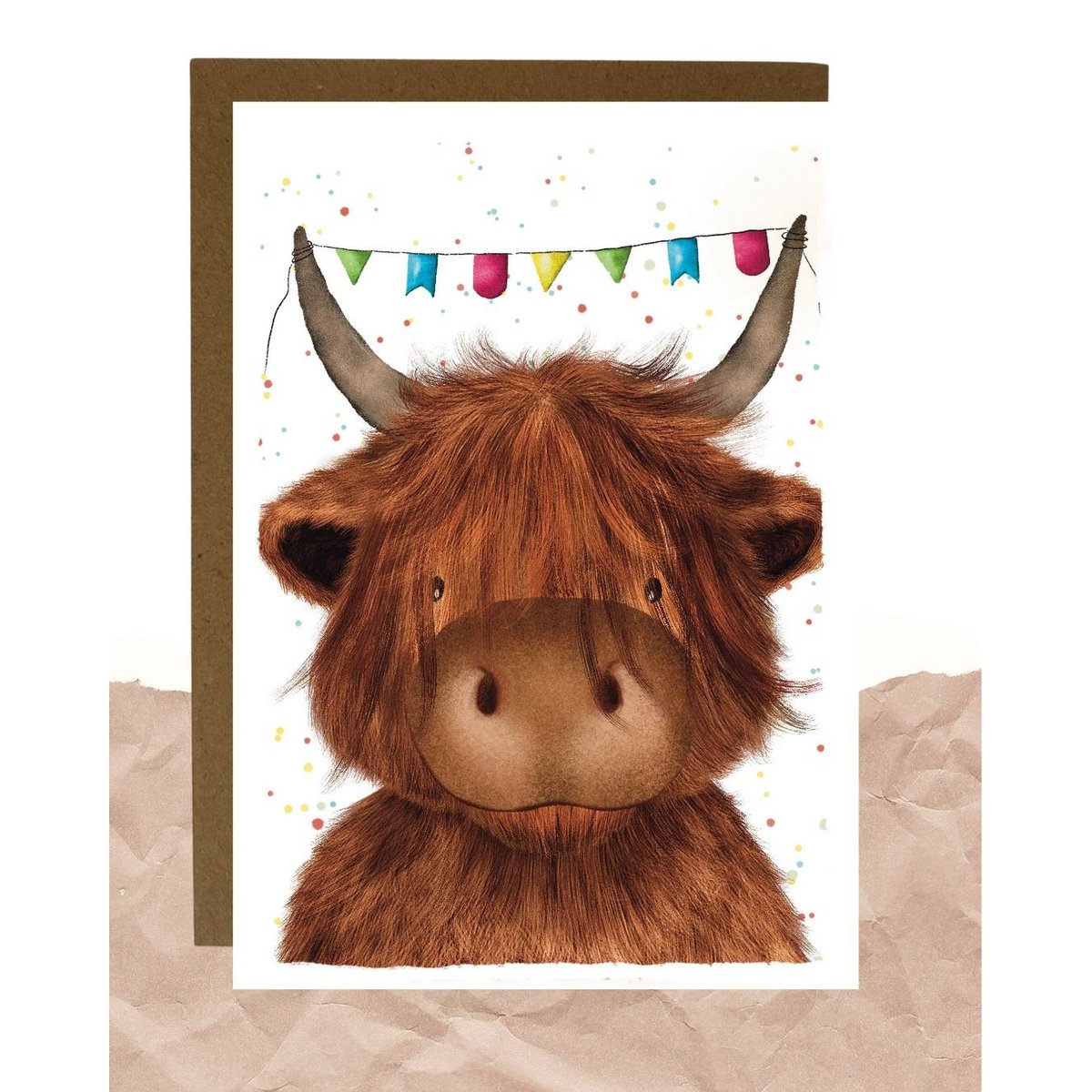 Carte postale - Vache heureuse