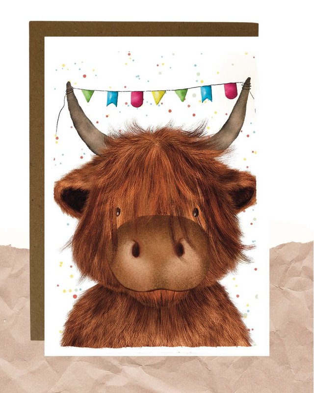 Cartolina - mucca felice