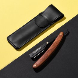 Navaja de afeitar Guardenza Shavette "Cut Throat" (incl. funda) - navaja de afeitar recta - cuchillo de barbero