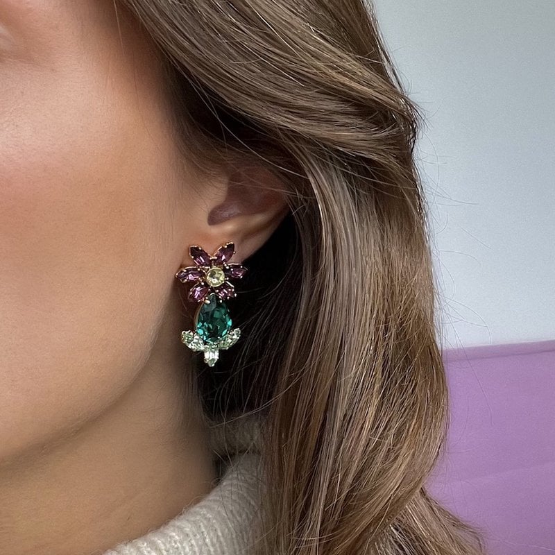 Tropical Flower Earrings Small