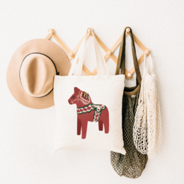 Cloth bag Dala horse - Sweden jute bag