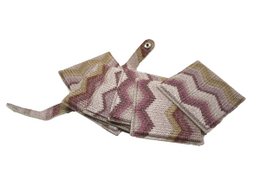 Glass coasters set of 6 zigzag pattern pink coasters