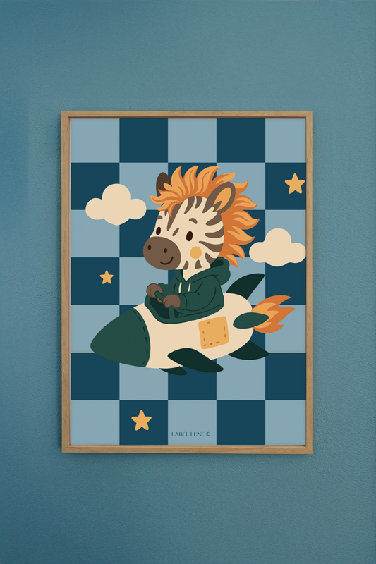 Plakat børneværelse - Zebra Maeve