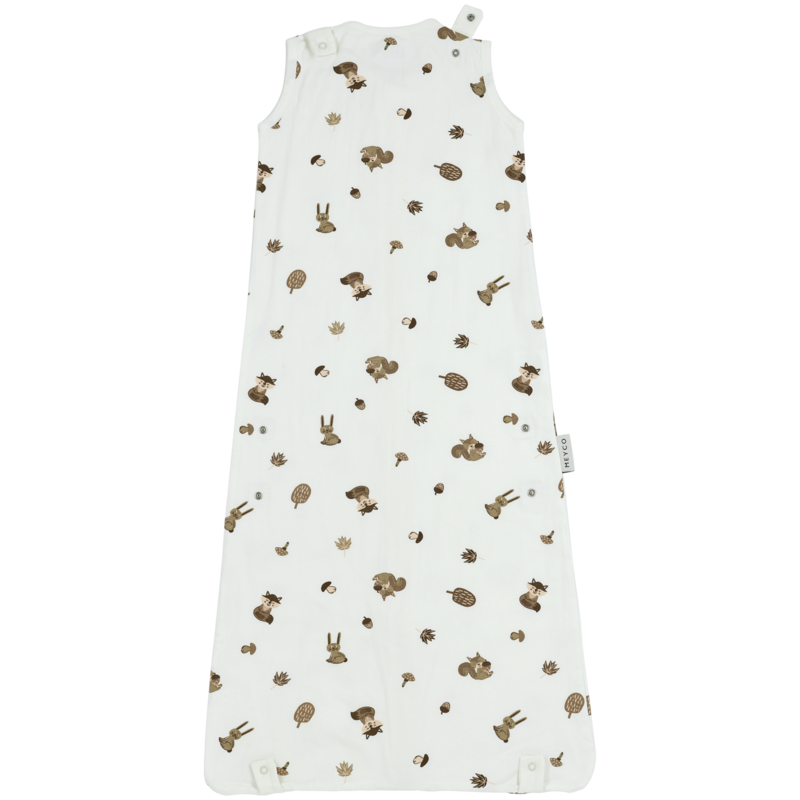 Sovepose 4-sæson interlock jersey Skovdyr Sand one size