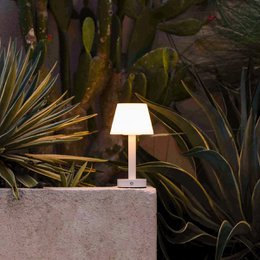Zoë Witte Houten Oplaadbare Tafellamp