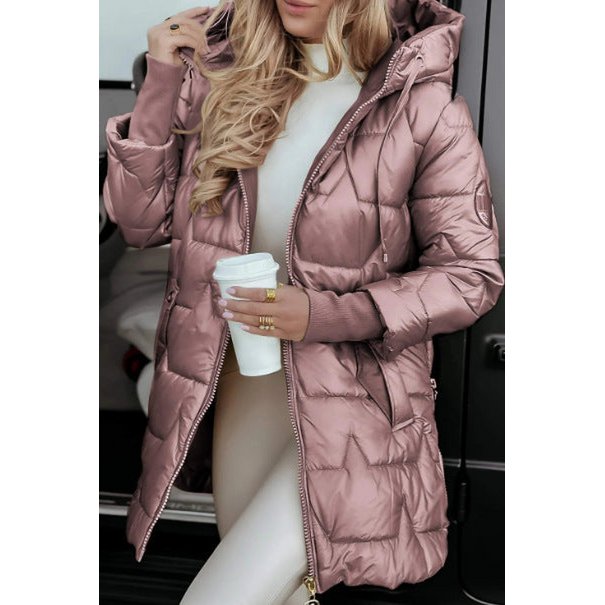 Hooded cotton jacket with three zippers