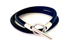Bransoletka skórzana w stylu hermes czarna