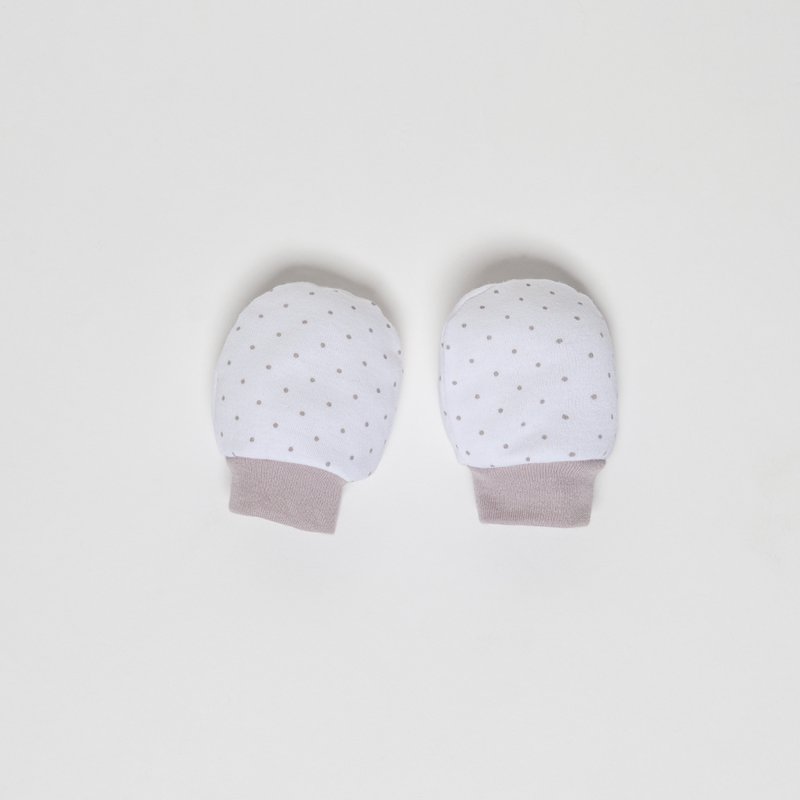 ENSEMBLE 4 PIÈCES (CHAPEAU+GANTS+BAVOIR+CHAUSSETTES) POUR NOUVEAU-NÉ (0-6 MOIS) - 100% COTON - MOD. BEIGE