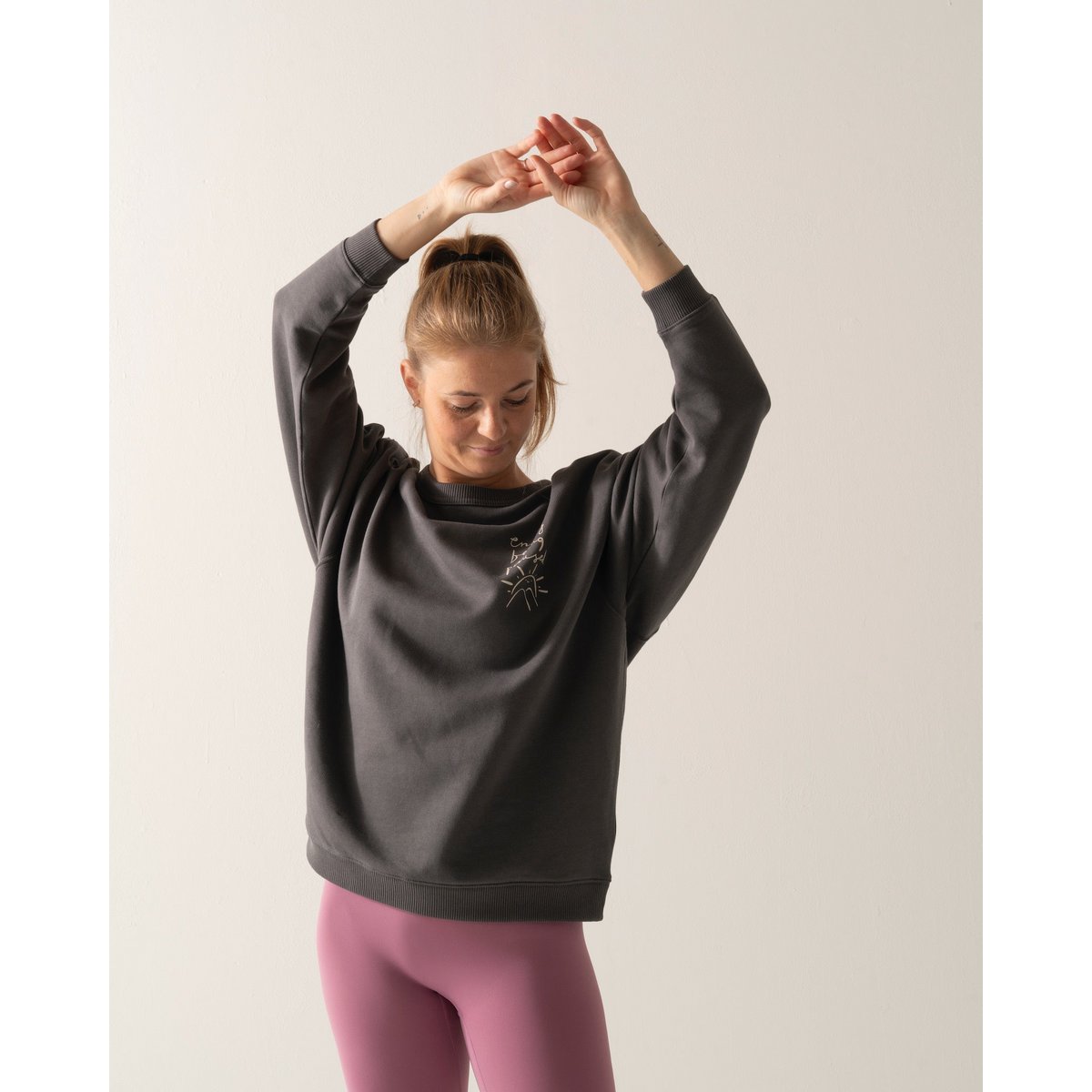 Organic Sweatshirt, Enjoy Being Paused, Anthracite