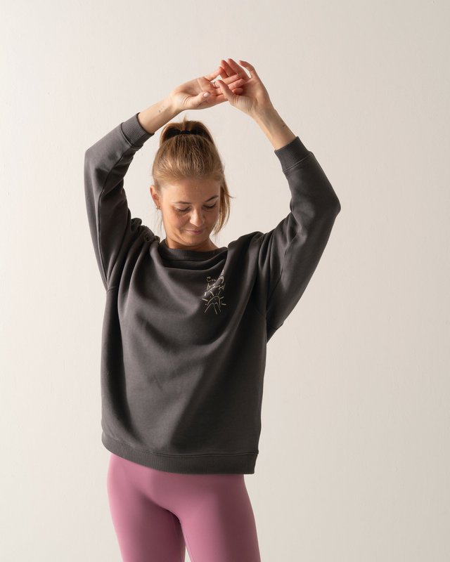 Bio-Sweatshirt, Enjoy Being Paused, Anthrazit