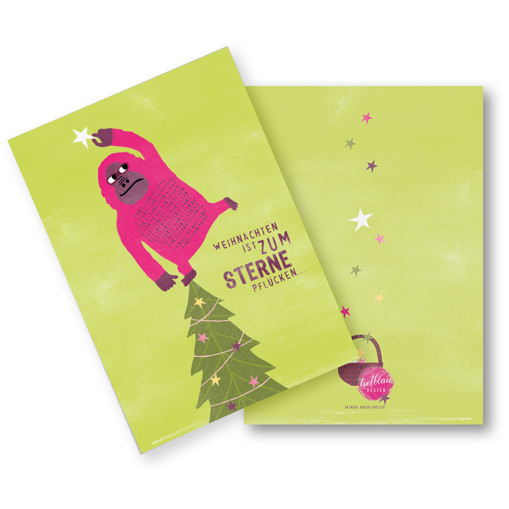Weihnachtskarte (Klappkarte mit Kuvert) "Weihnachten im Dschungel"