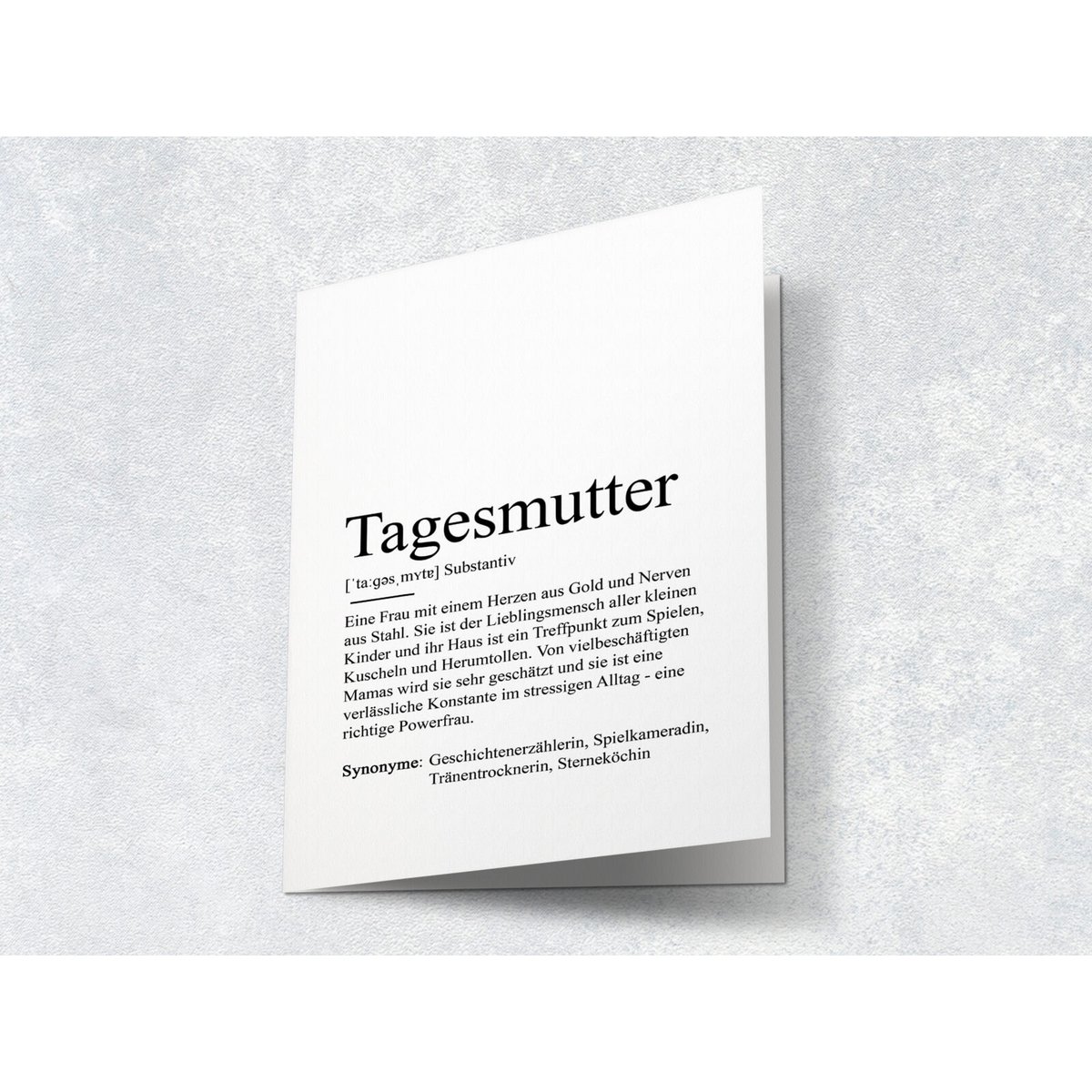 Definition of "childminder" greeting card