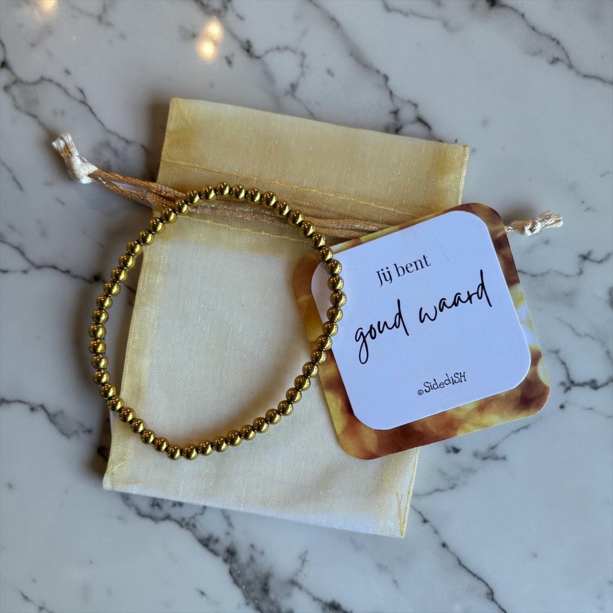 Hematite Gold Bracelet – You Are Worth Gold