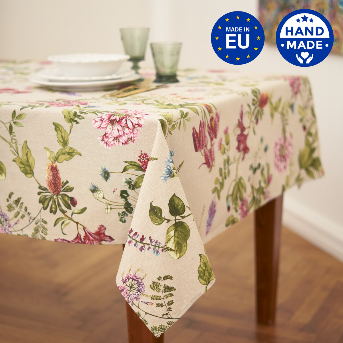 Rectangular Tablecloth, Poly-cotton Mix, Printed | Botanico