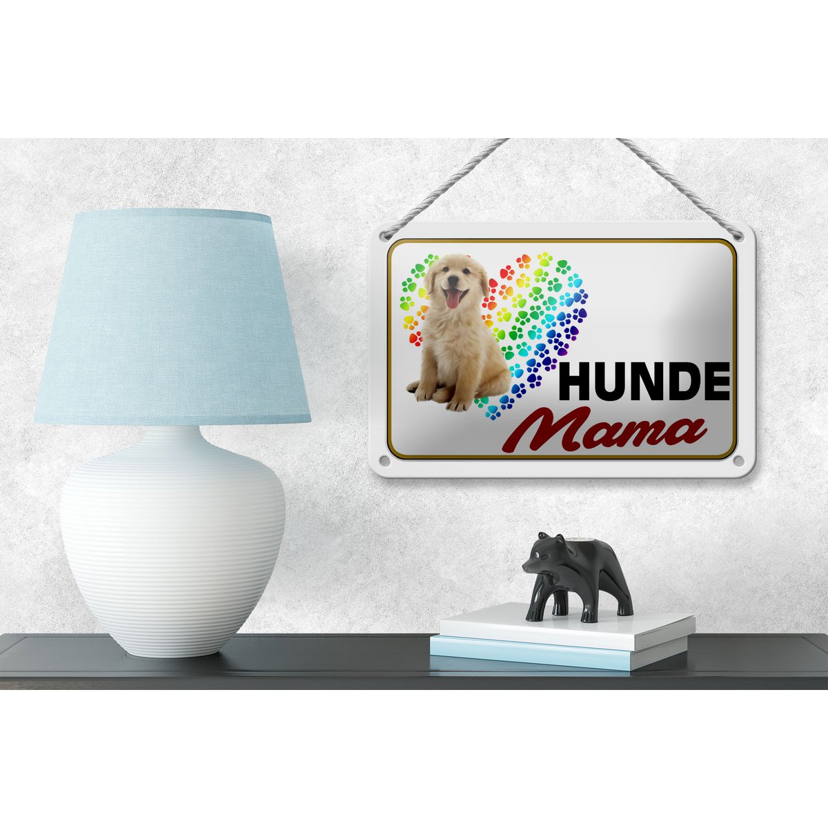 Tin sign saying 18x12cm dogs mom heart decoration