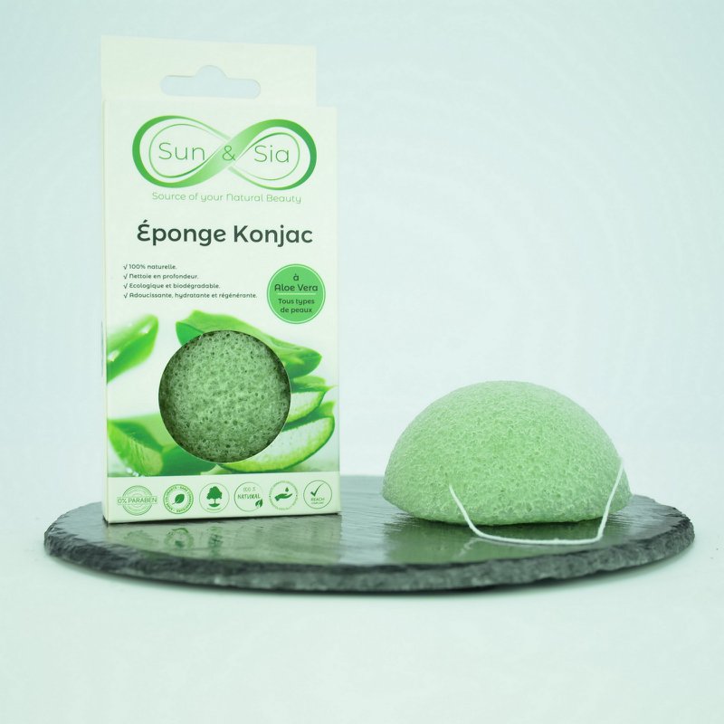 Spugna Konjac 100% naturale viso e corpo - In scatola | Diversi modelli tra cui scegliere