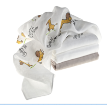 Makian Hydrofiele Luiers 80x80cm-Set van 4 stuks-Oeko-Tex getest-100% Katoen-wit/taupe/giraffe