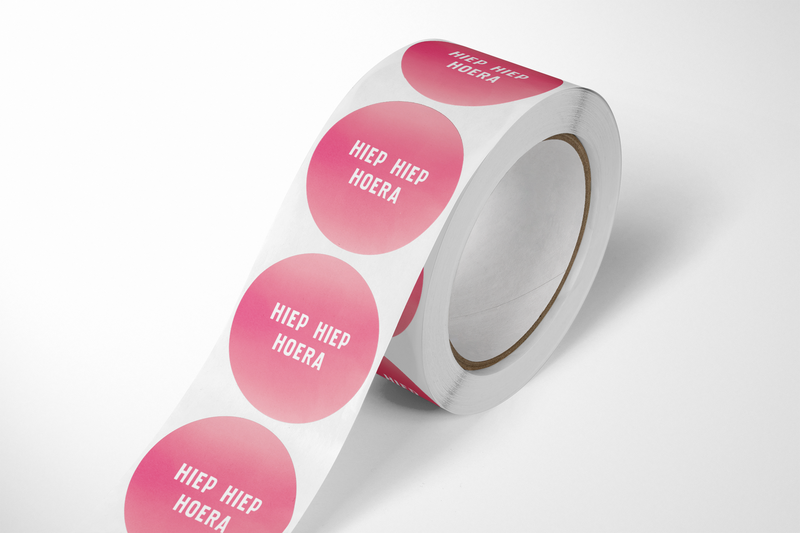 Pegatinas en rollo - hip hip hurra, rosa