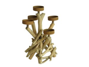 Wooden candle holder, Ø 15x25cm