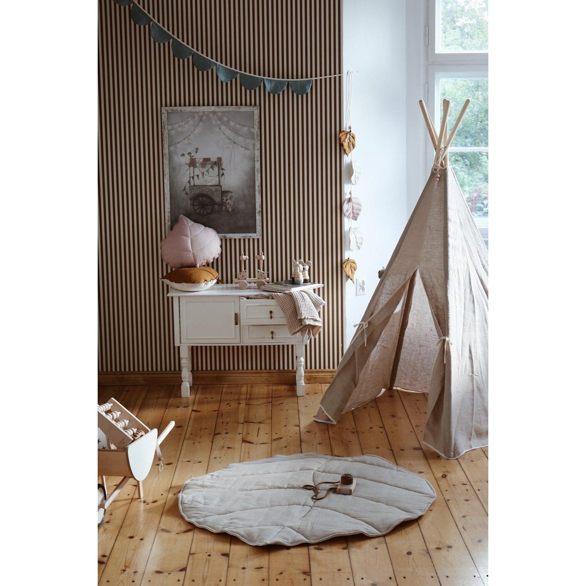 Tipi- und Mattenset „Natural Linen“