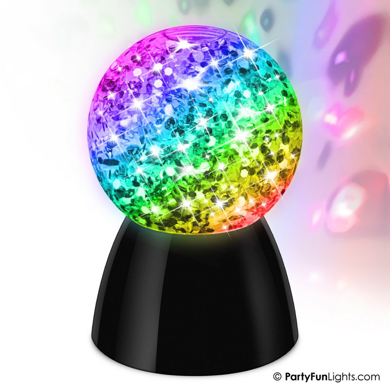 Glitter ball lamp - battery operated - Multi-color-changing
