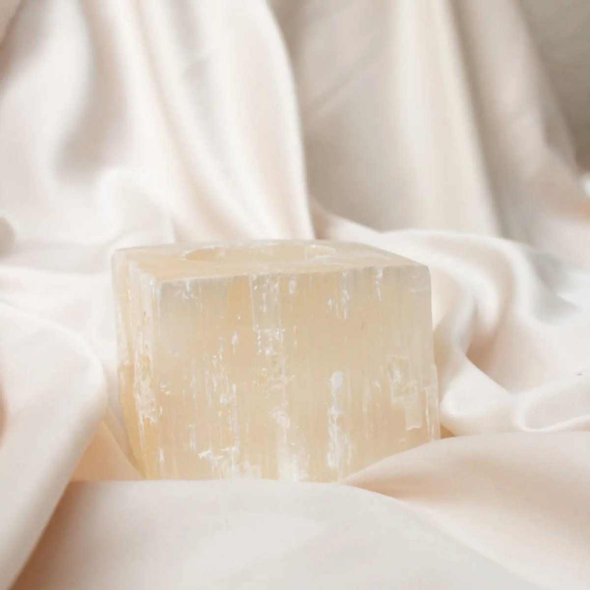 Selenite theelicht vierkant