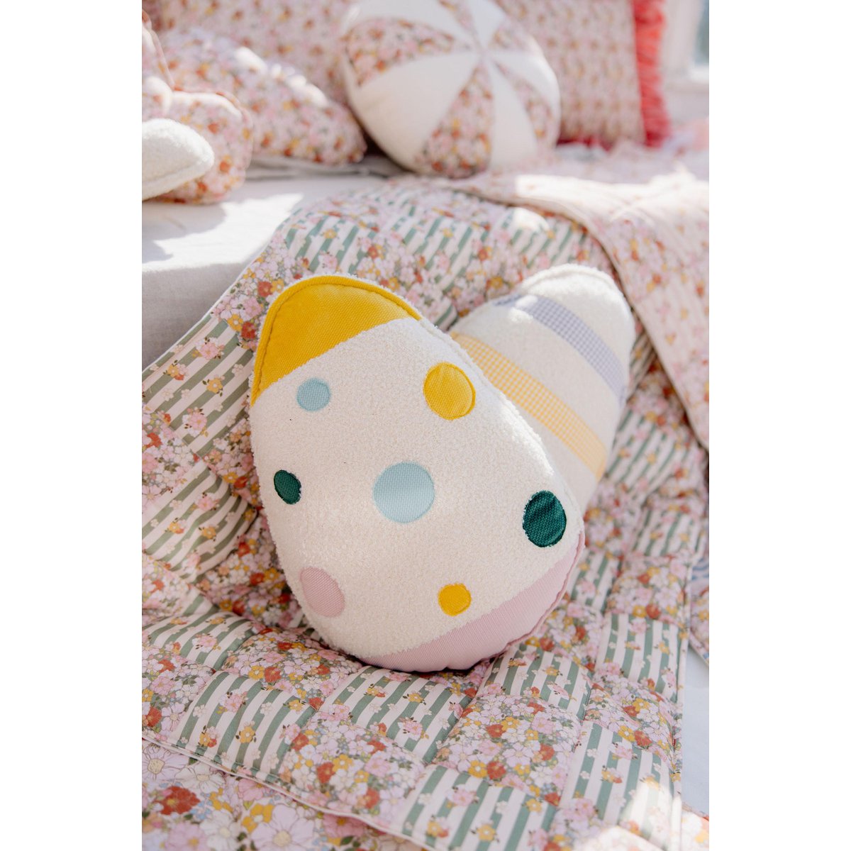 Cuscino Uovo di Pasqua "Punti Colorati"