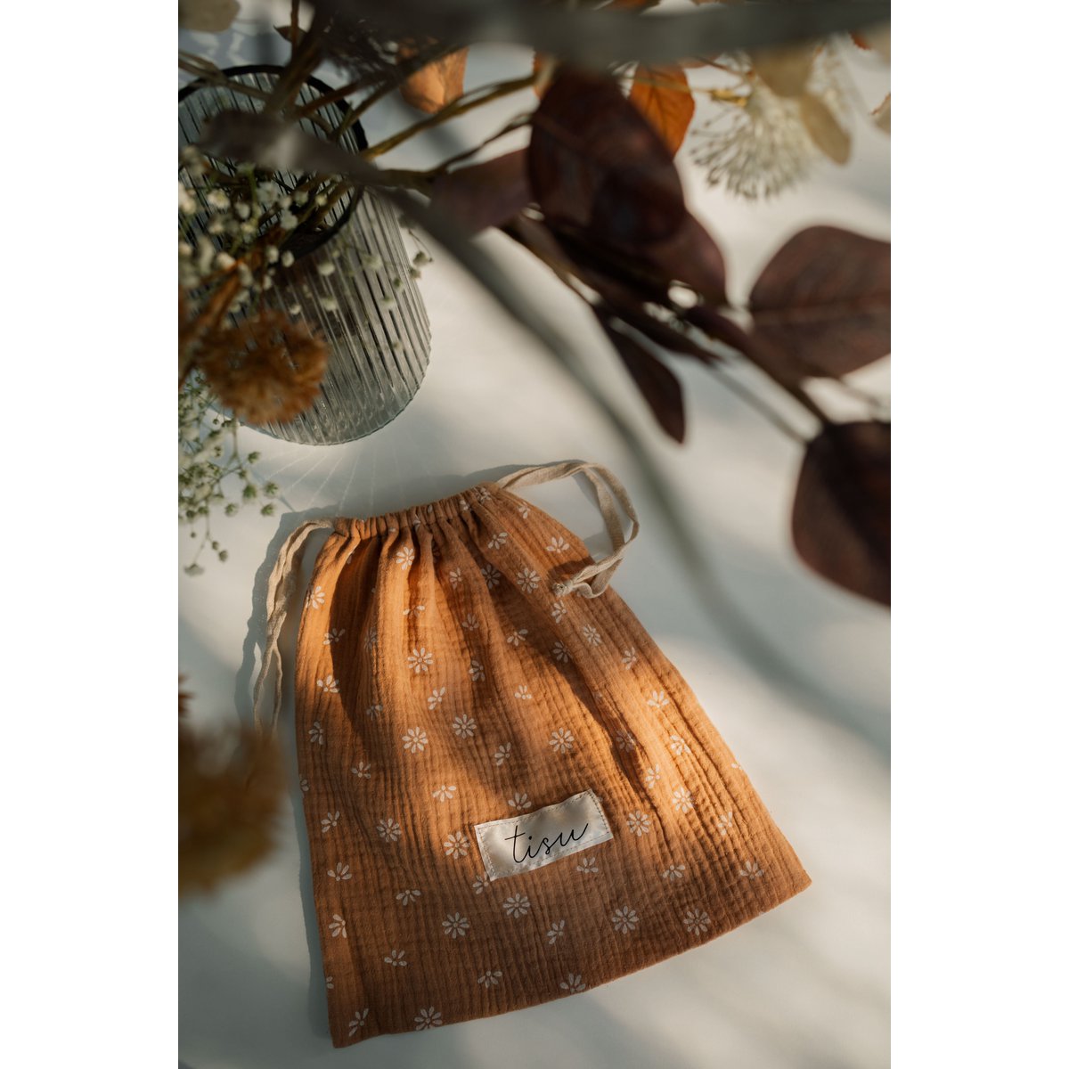 TISU voedingsdoek, Caramel Daisy