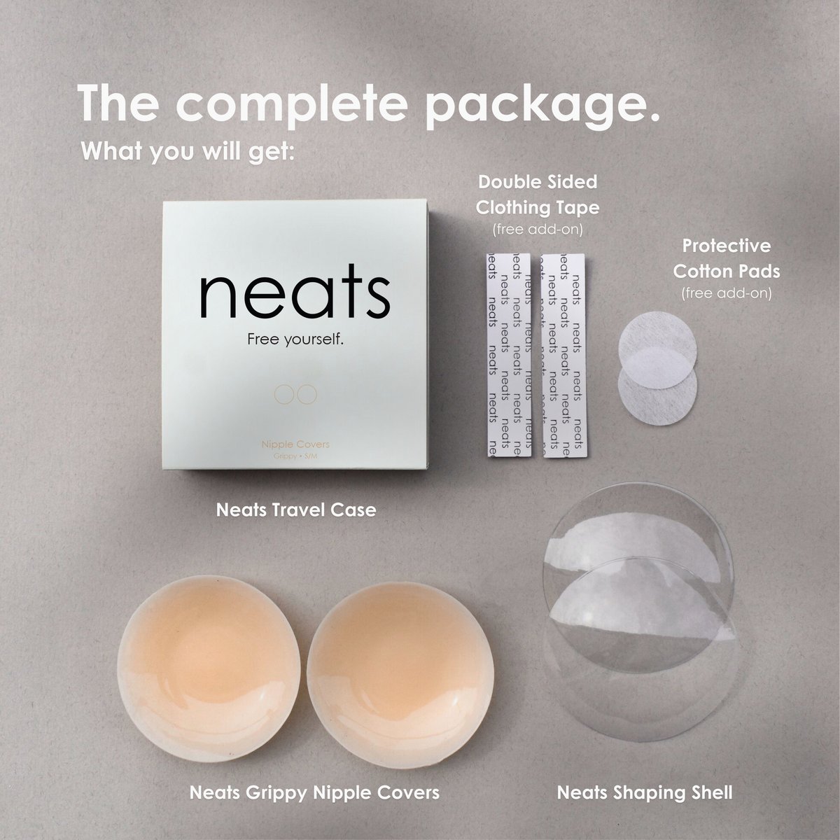 Neats Grippy siliconen tepelcovers - 1 paar (champagne)