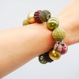 Bracelet Stephisimo "Petit Bollywood", Marron Olive