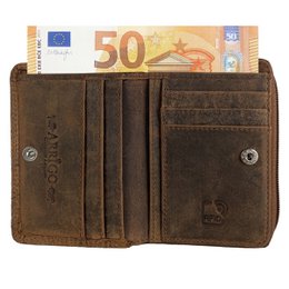 Wallet Women - Buffalo Leather - Leather - RFID - Flower Print - In 5 Colors