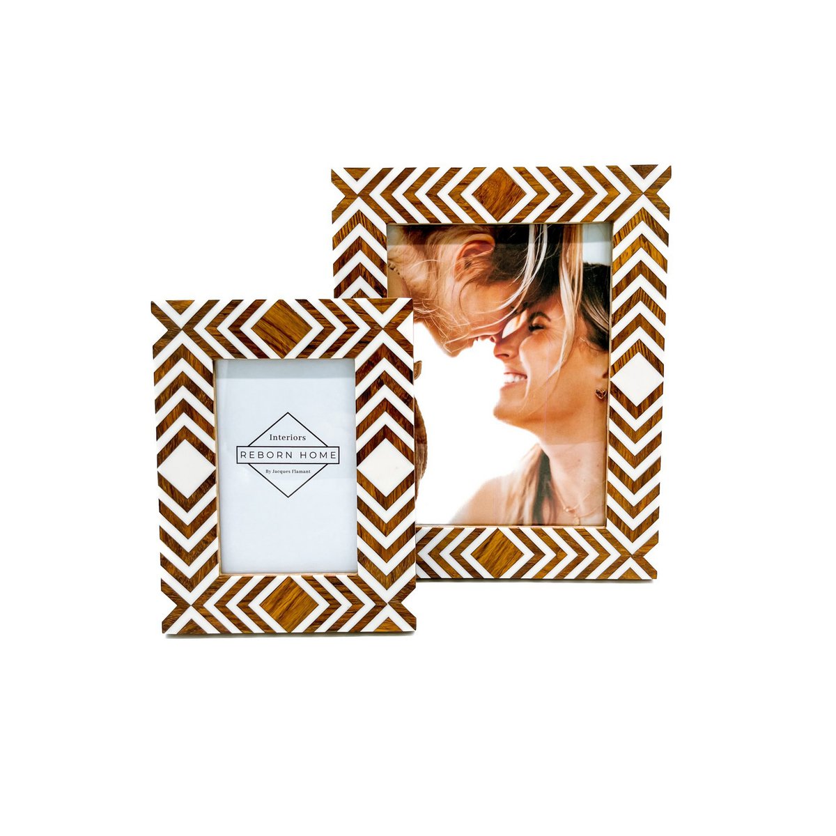 PHOTO FRAME FISHGRATE BROWN 10X15CM