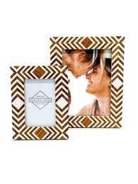 PHOTO FRAME FISHGRATE BROWN 10X15CM