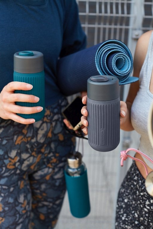 Black+Blum Travel Cup Glass - Reisbeker glas - 0.34Ltr - Grijs/