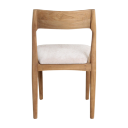Sedia da pranzo in teak Freya - Crema