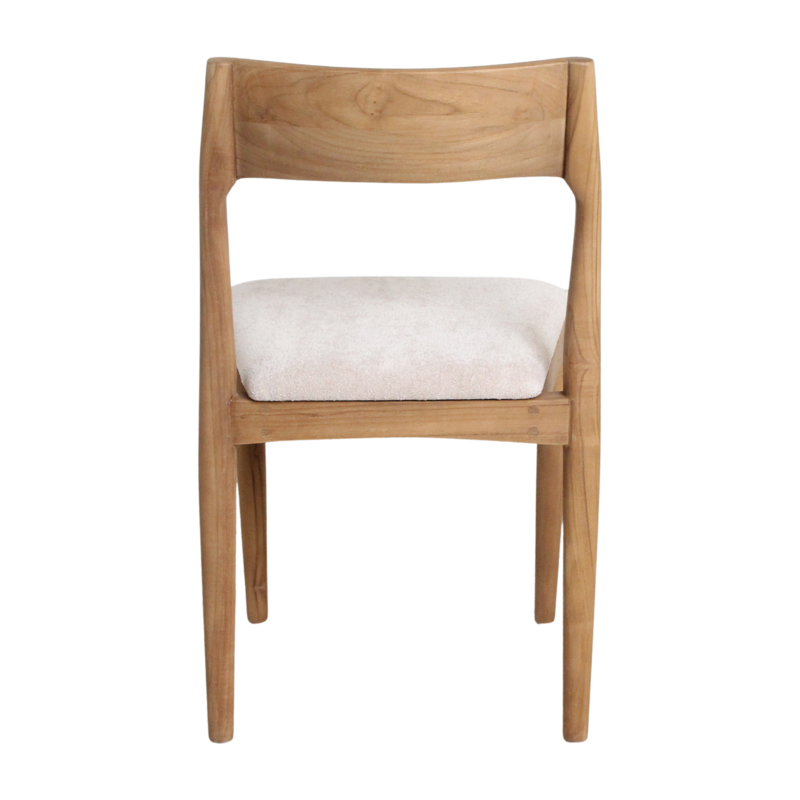 Sedia da pranzo in teak Freya - Crema