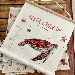 Groeimeter zeedieren coral - textiel poster