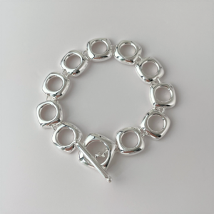 Gedurfde vierkante frame-schakels armband-OT-gesp