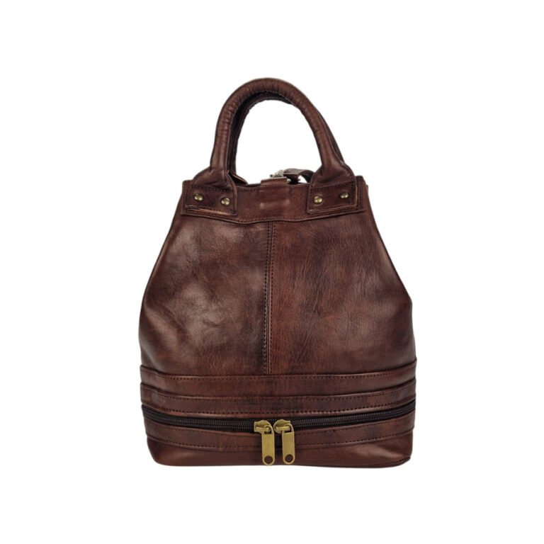 Sac à dos et sac à bandoulière convertible en cuir marocain souple