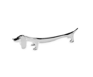 EDZARD set of 6 knife rest Knife rest dog / dachshund, noble silver-plated, tarnish-protected, length 9 cm