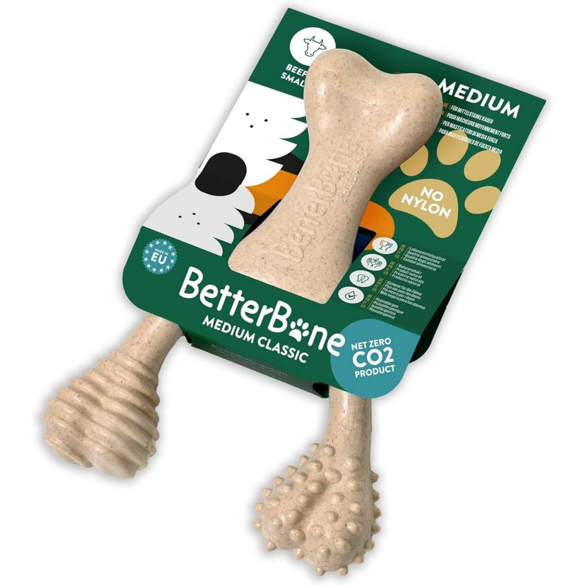 Cani di bestbone Kauchebülen - manzo medio -piccolo (senza nylon, CO2 Made in Europa)