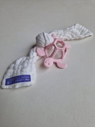 Skildpaddebidering pink med hvidt stof