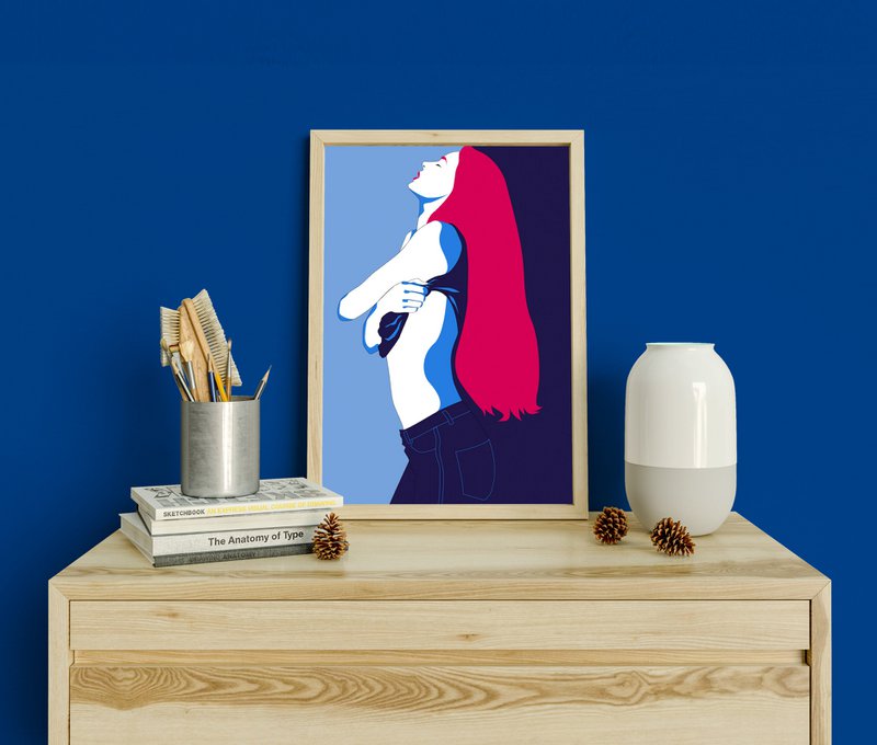 La Rouquine - Vægkunstillustration