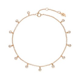 Fodlænke zirconia, 18 K rosaguld belagt